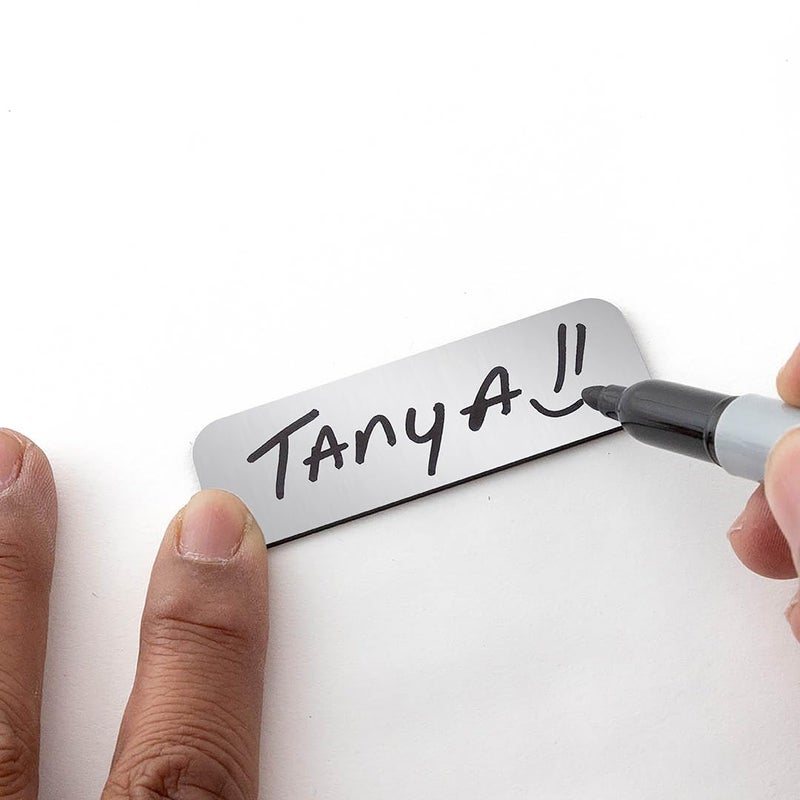 All Quality 1" X 3" Name Tag/Badge Blanks with Pin - 10 Pack (Brushed Gold) - Image 4